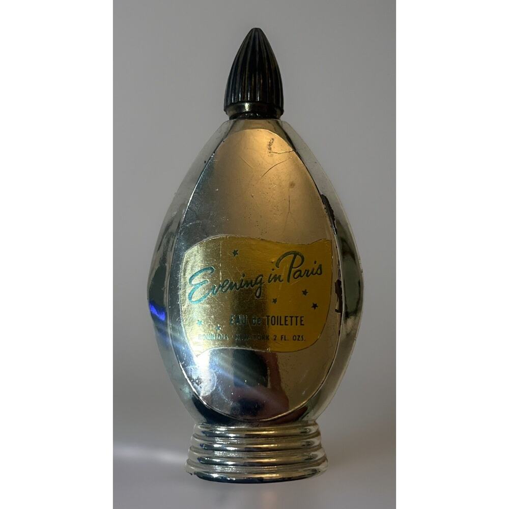Vintage Gold Bottle Evening In Paris By Bourjois # 5 Cologne EAU De Toilette